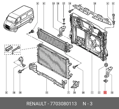КЛИПСА (МЕТ) 7703080113 RENAULT