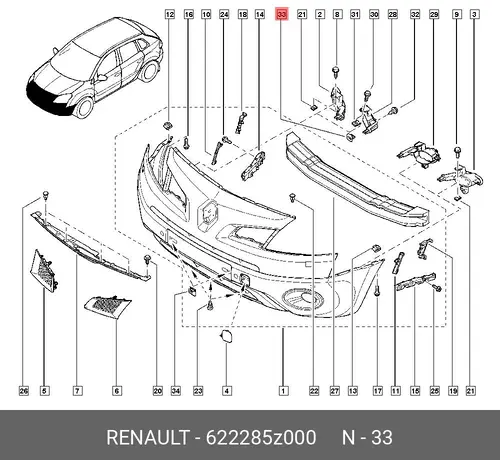 КЛИПСА (ПЛАС) 622285Z000 RENAULT