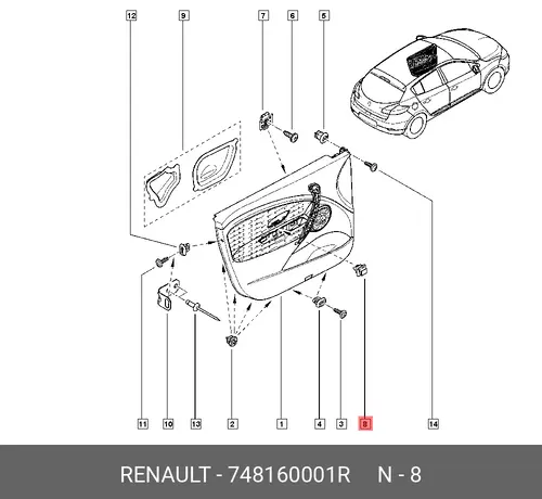  Клипса 748160001R RENAULT