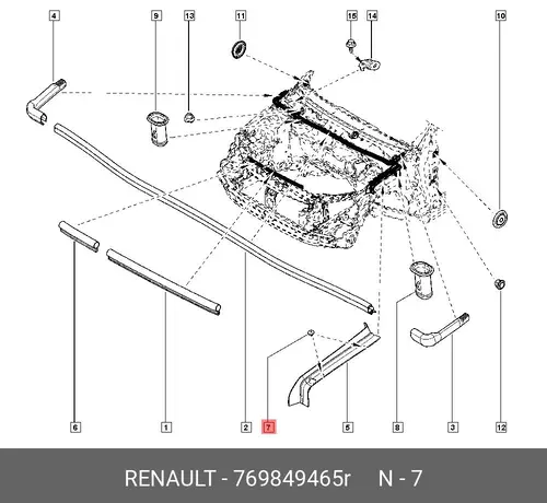  Клипса крепления водост. FLUENCE 769849465R RENAULT