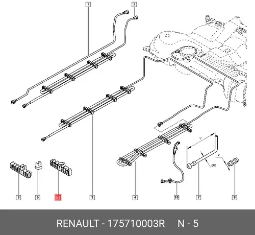  КЛИПСА КРЕПЛ ТОПЛ ТРУБОК (ПЛАС) 175710003R RENAULT