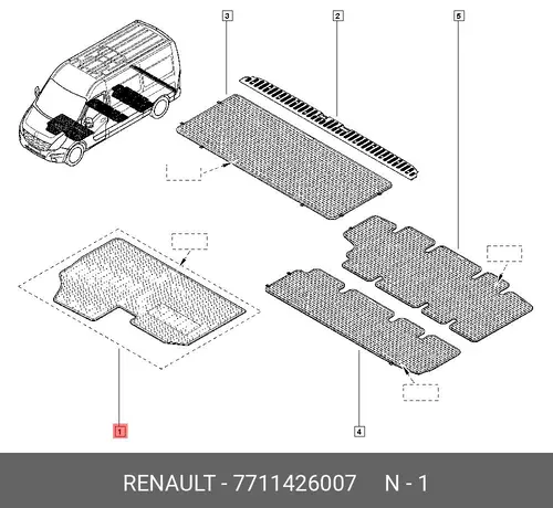 Коврики в салон RENAULT 7711426007