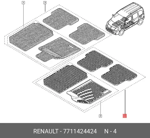 Коврики в салон RENAULT 7711424424