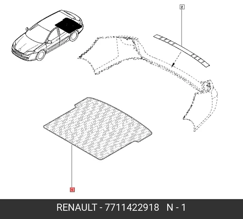 Коврик в багажник RENAULT 7711422918