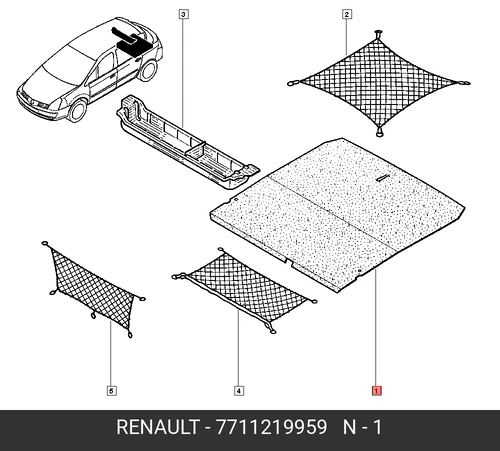 Коврик в багажник RENAULT 7711219959