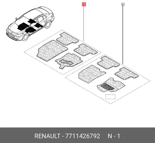 Коврики в салон RENAULT 7711426792