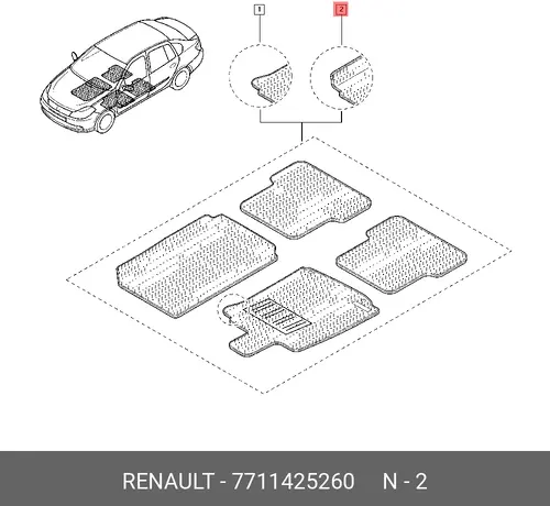 Коврики в салон RENAULT 7711425260