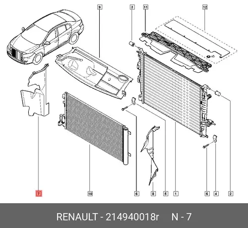  ЩИТОК РАДИАТОРА (ПЛАС) 214940018R RENAULT