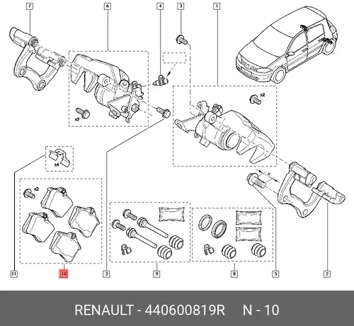 Тормозные колодки дисковые RENAULT 440600819R
