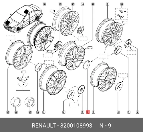 колпак колеса!\ Renault 8200108993