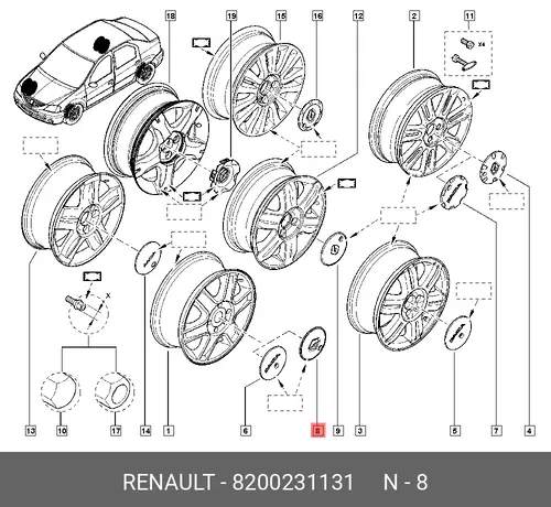 колпак колеса!\ Renault 8200231131