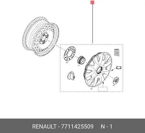 КОЛПАК КОЛЕСА (ПЛАС) 7711425509 RENAULT