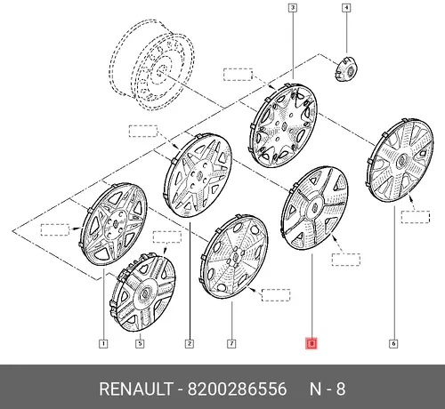  КОЛПАК КОЛЕСА 8200286556 RENAULT