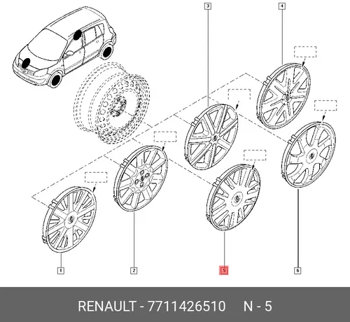  КОЛПАК 7711426510 RENAULT