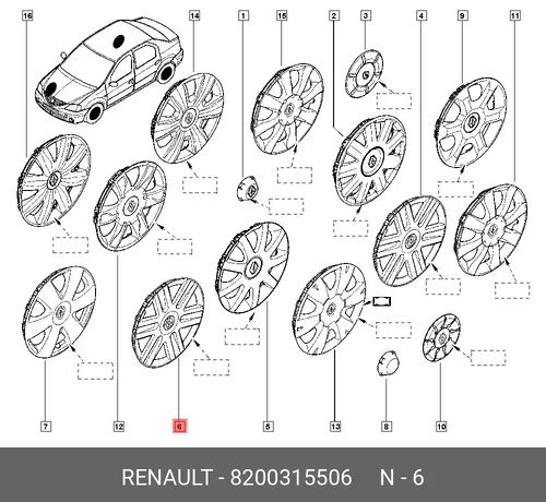 колпак колеса!\ Renault 8200315506