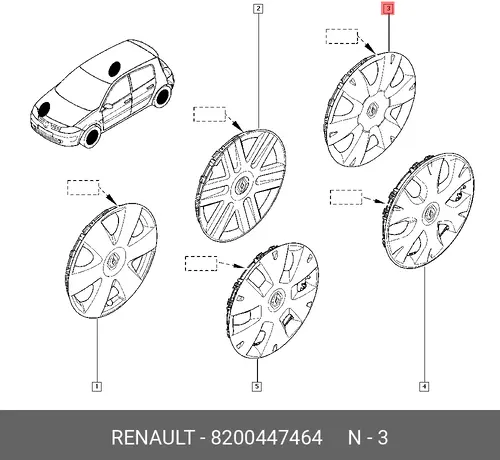 колпак колеса!\ Renault 8200447464