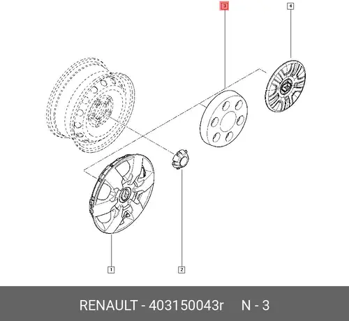 колпак на диск двухкатковый!\ Renault Master 403150043R
