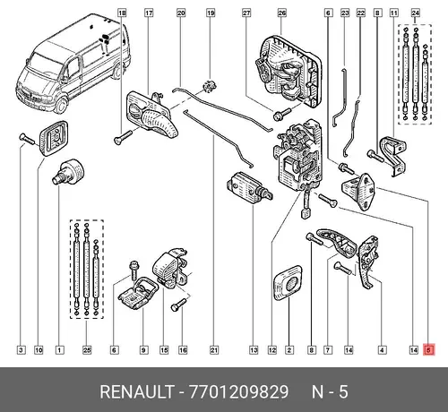 7701209829 Ригель RENAULT