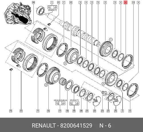 КОЛЬЦО СИНХРОНИЗАТОРА КП 8200641529 RENAULT