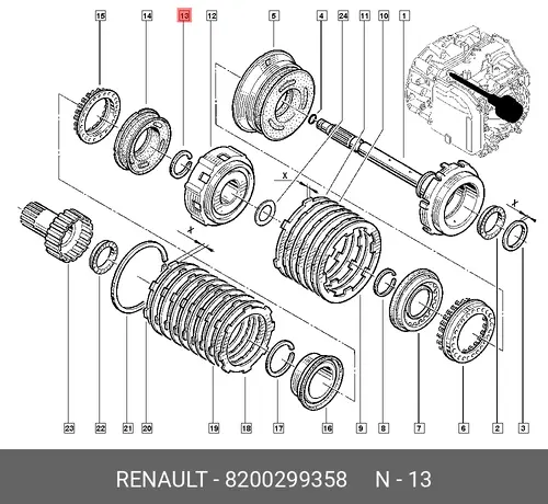 кольцо стопорное АКПП!\ Renault 8200299358