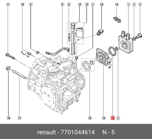 Кольцо уплотнительное автомобильное RENAULT 7701044614