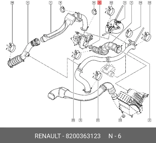 Кольцо уплотнительное автомобильное RENAULT 8200363123
