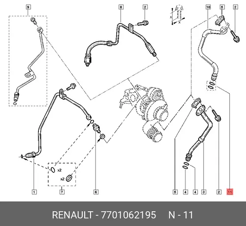 Кольцо уплотнительное автомобильное RENAULT 77 01 062 195