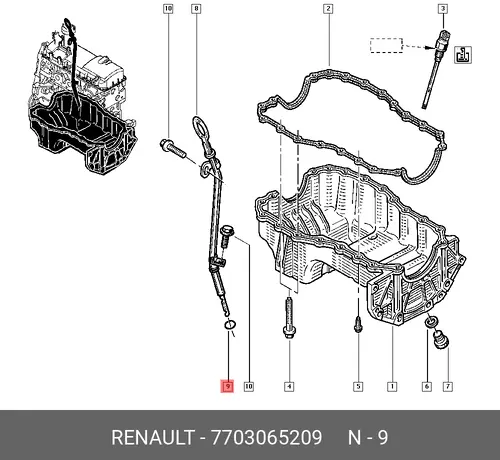 Масляный щуп RENAULT 7703065209