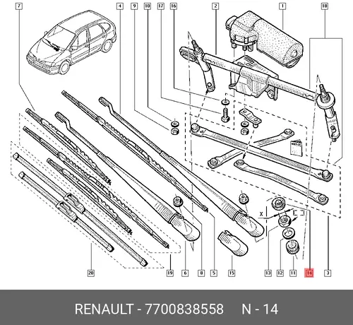 Кольцо уплотнительное автомобильное RENAULT 77 00 838 558