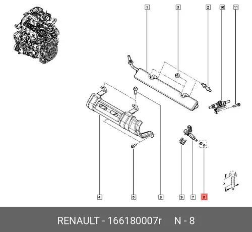 Кольцо уплотнительное форсунки RENAULT F 166180007R