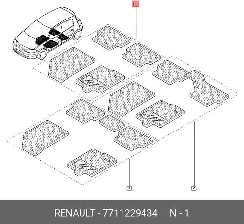 Коврики в салон RENAULT 7711229434