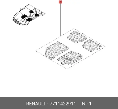 Коврики в салон RENAULT 7711422911