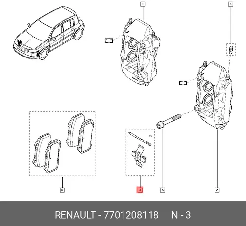 КОМП НАПРАВЛЯЮЩИХ ТОРМ СУППОРТА 7701208118 RENAULT