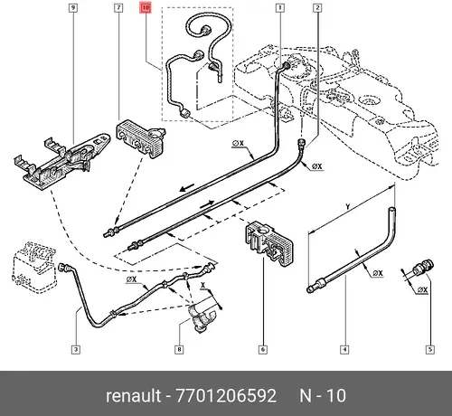 ТРУБКА ТОПЛ. LB03 7701206592 RENAULT