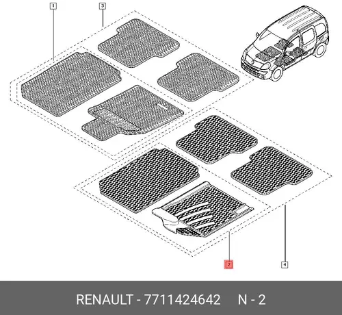 Коврики в салон RENAULT 7711424642