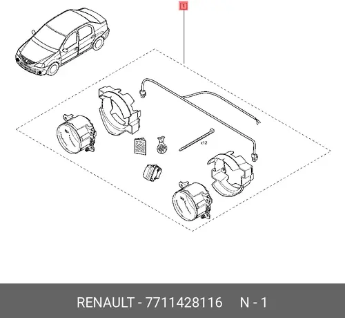 Фара противотуманная RENAULT 7711428116