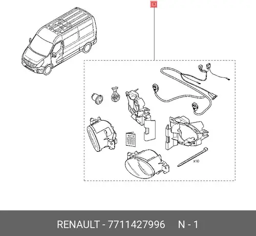 Фара противотуманная RENAULT 7711427996