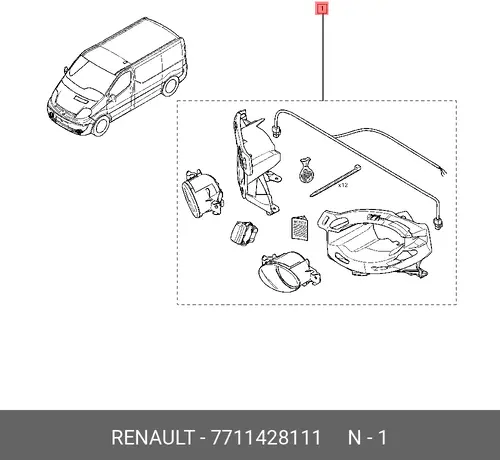  КОМПЛЕКТ ПРОТИВОТУМАННЫХ ПАР 7711428111 RENAULT
