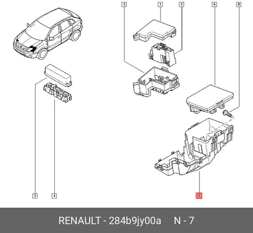 КОРПУС БЛОКА ПРЕДОХРАНИТЕЛЕЙ (ПЛАС) 284B9JY00A RENAULT