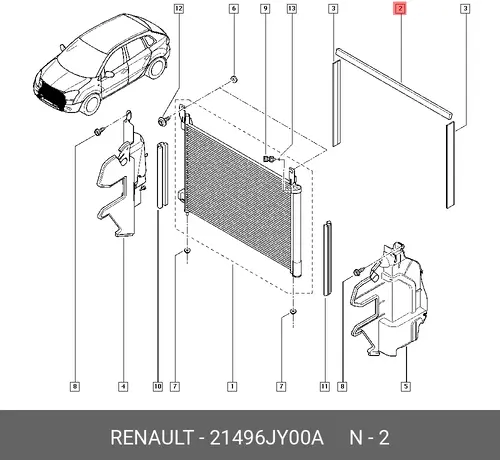 Крепление радиатора RENAULT Koleos 21496 21496JY00A