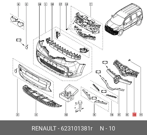 Решетка радиатора RENAULT 623101381R