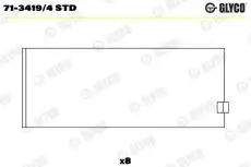 вкладыши шатунные к-кт! STD (4)\ BMW E30/E34/E36 1.6-1.9 M40-M43 88> 71-3419/4 STD GLYCO
