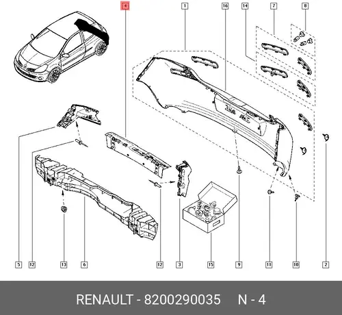 КРОНШТЕЙН БАМПЕРА 8200290035 RENAULT