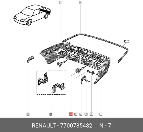 КРОНШТЕЙН КРЕПЛЕН. БАМПЕРА МЕТ 7700785482 RENAULT