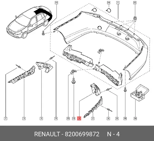  8200699872 RENAULT КРЕПЛЕНИЕ