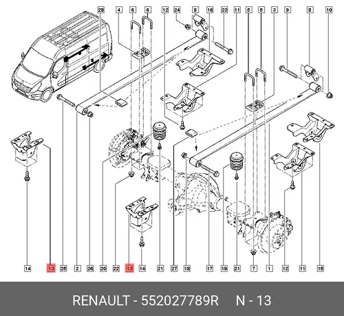 Кронштейн рессоры RENAULT Master III 552 552027789R