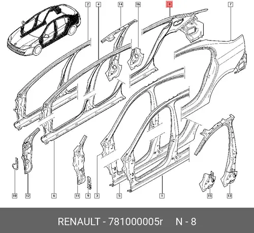 Крыло RENAULT 781000005R