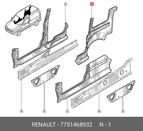 Крыло RENAULT 7751468932