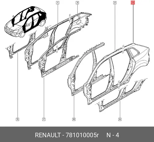 Крыло RENAULT 781010005R