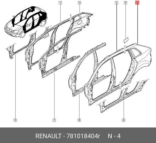 Крыло RENAULT 781018404R